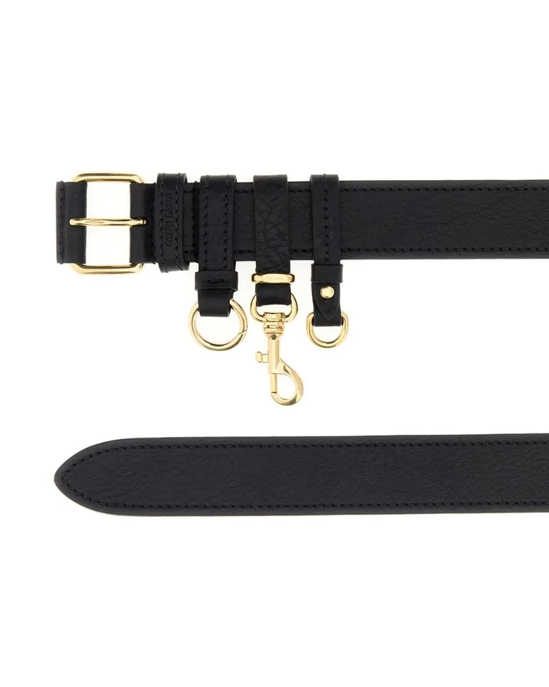 Miu Miu Women's Black Leather Belt Nero Cinture Black