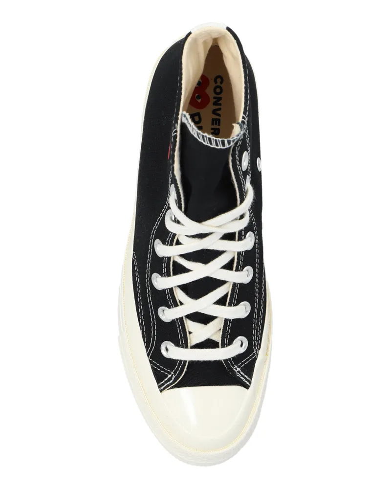 Comme des Garçons Women's Play Sneaker Black Canvas Rubber Black