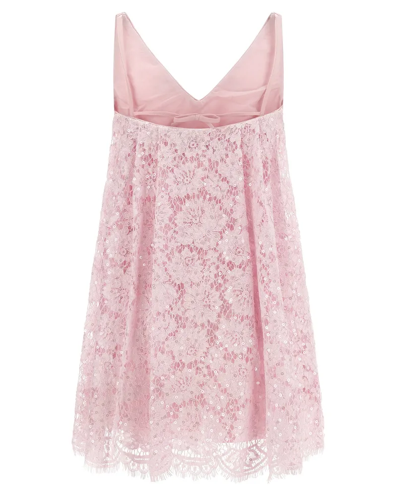 Self-Portrait Sequin Lace Dress — Pink Pink