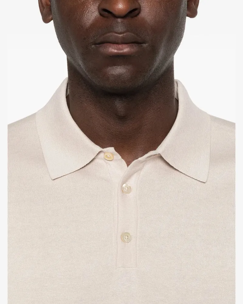 PANICALE Cashmere Men's Short-Sleeve Polo Shirt Ss26 M Beige