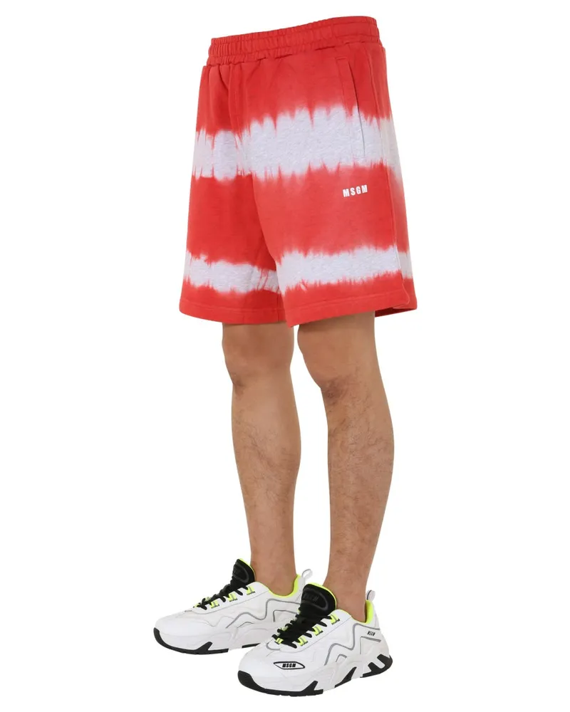 MSGM Cotton Fleece Bermudas — Red Red