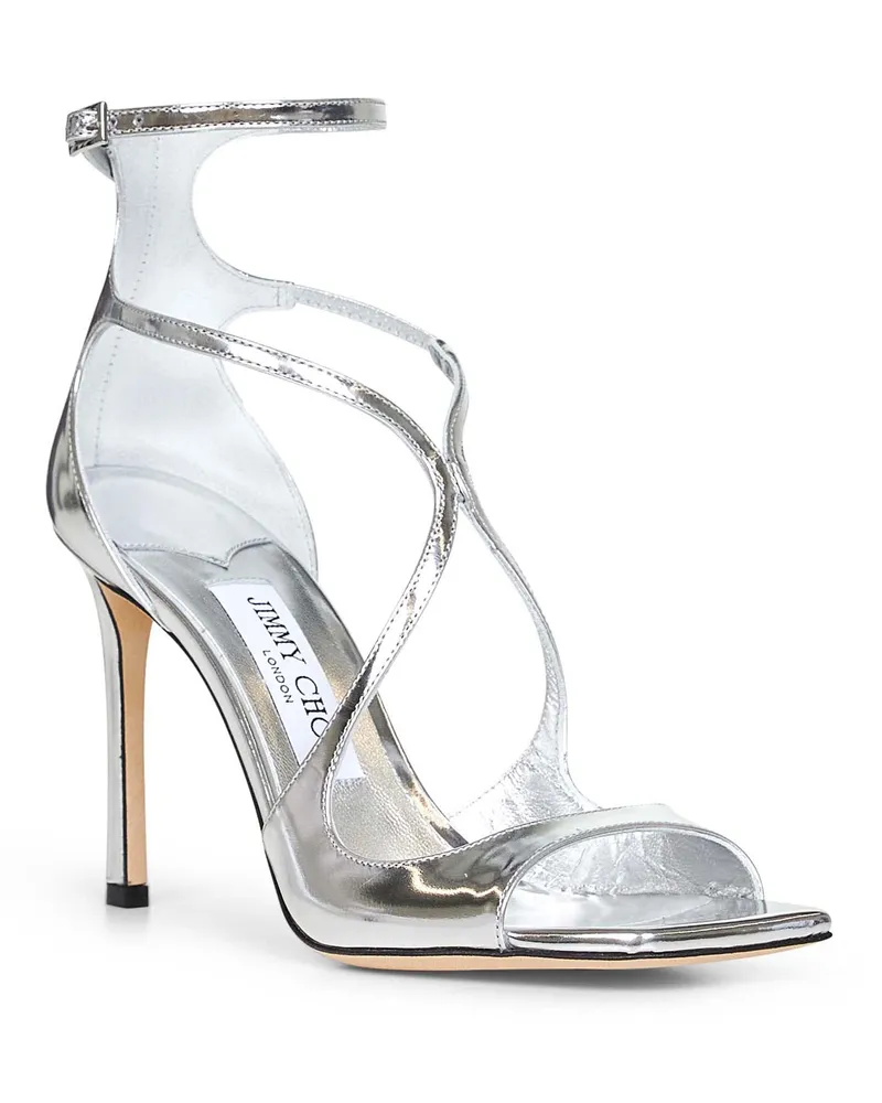 Jimmy Choo Women's Silver Azia 95 Sandals Leather Silver