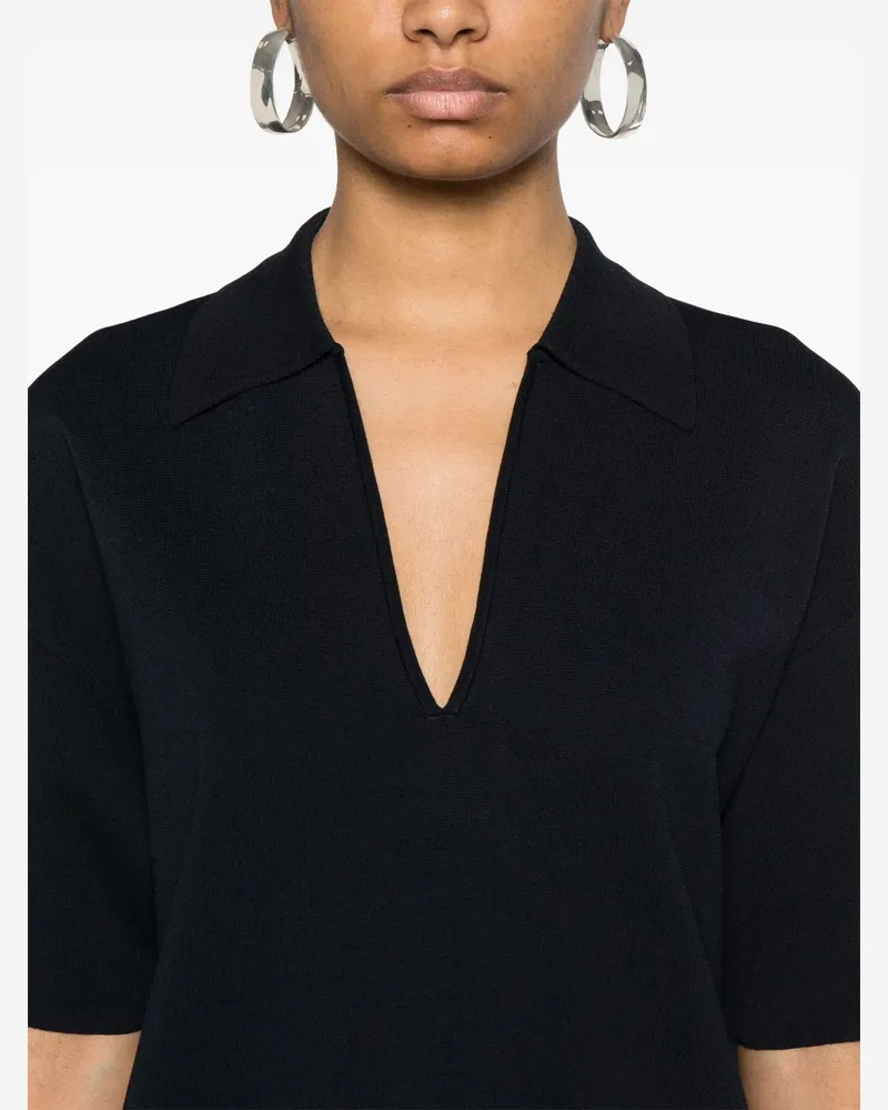P.A.R.O.S.H. V-Neck Short Sleeve Tunic — Navy Navy