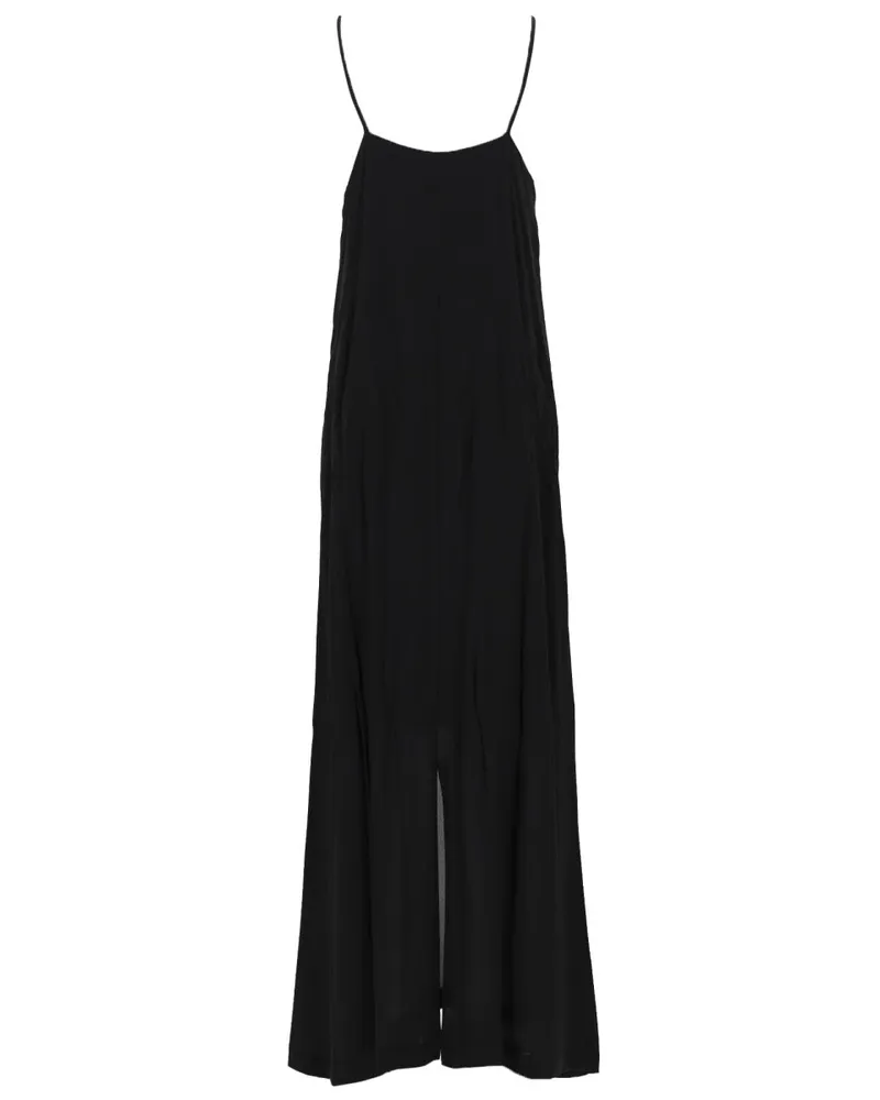 NUDE V-Neck Viscose Dress — Black Black