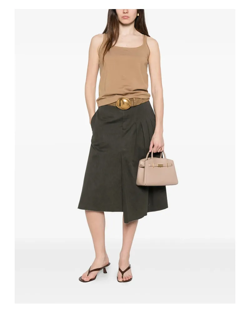 Max Mara Ribbed Cotton Tank Top — Beige Beige