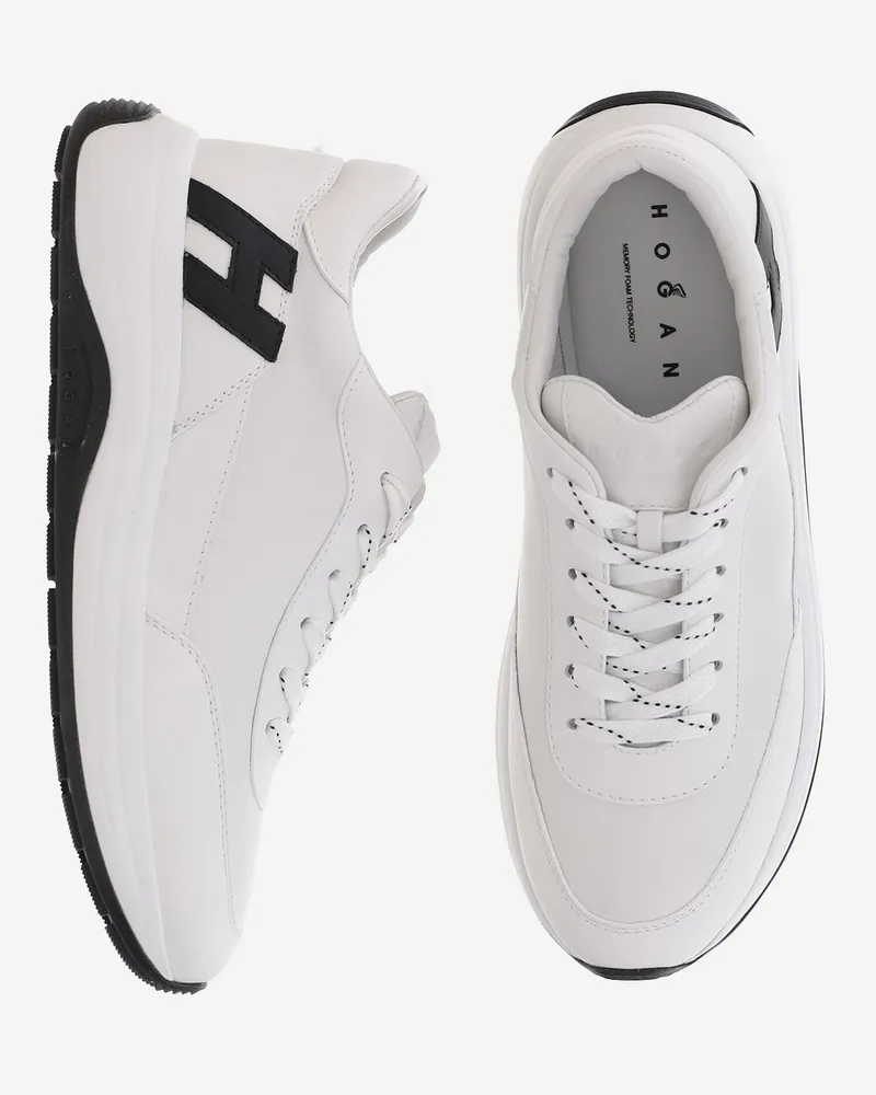 Hogan Men's Sneakers Hi-Light Nappa Leather White Trainers White