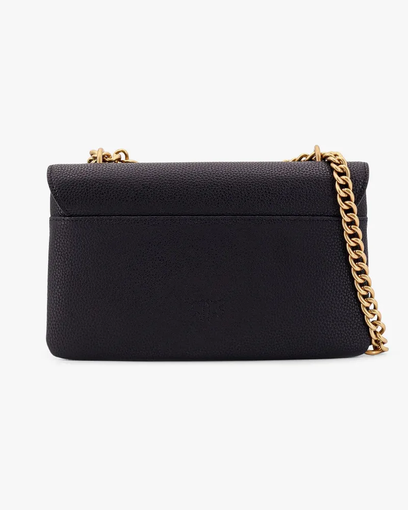Pinko Women's Shoulder Bag Love Birds Buckle Black Leather Black
