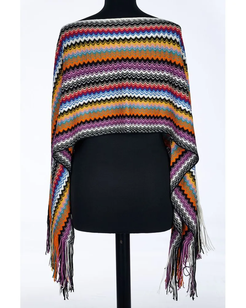 Missoni Multicolor Wool Women Poncho Clothing Multicolor