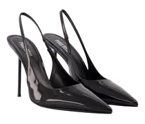Women's Lidia Slingback Pumps -  Leather Black Calfskin Shoes
