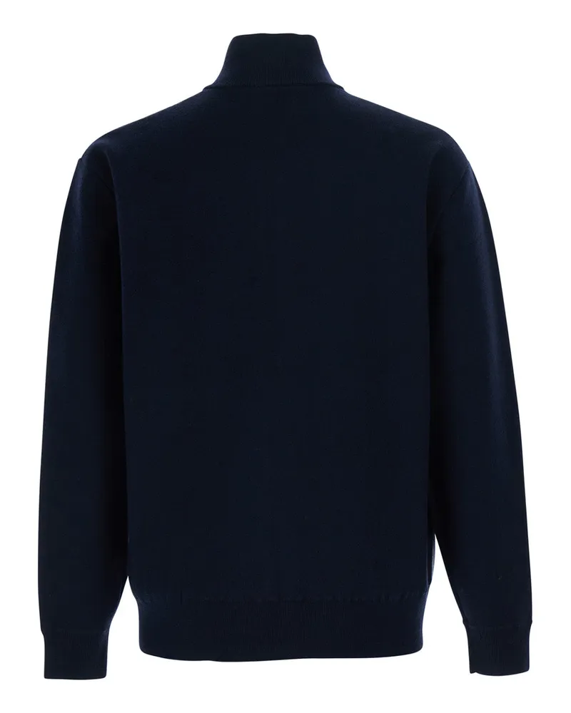 Drôle de Monsieur Men's Wool Sweater Kitt Blue Tops Top Blue