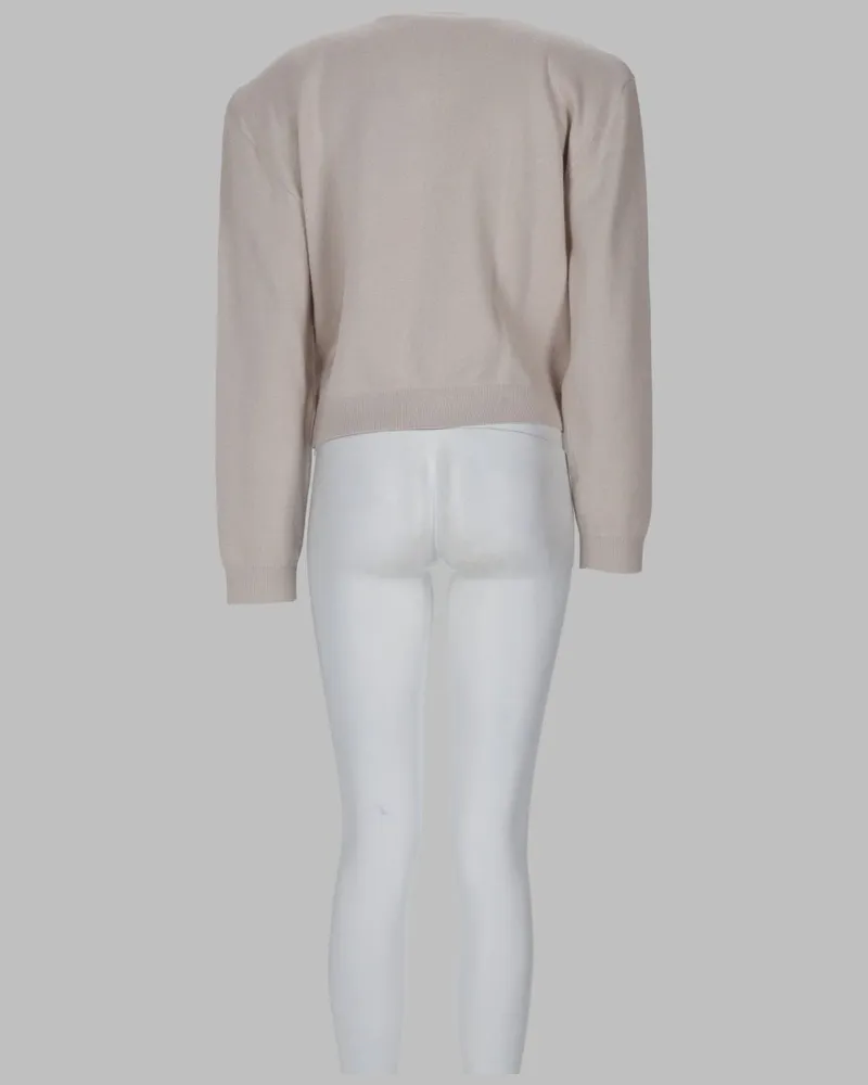 ROTATE Birger Christensen Cotton-Cashmere Logo Cardigan — Gray Gray