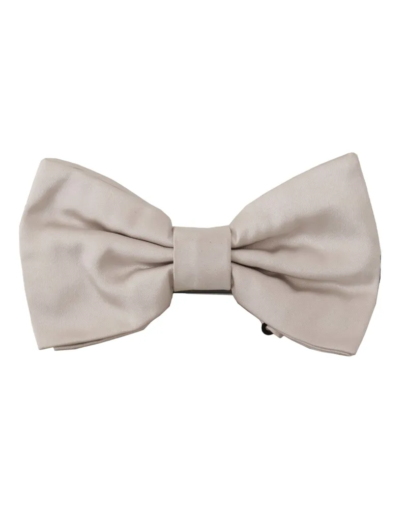 Dolce & Gabbana Men's Gray Silk Adjustable Neck Papillon Tie Gray