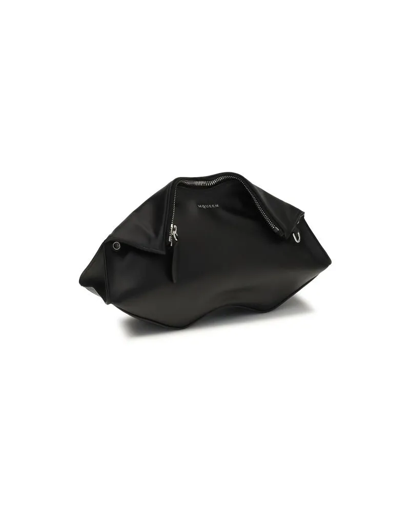 Alexander McQueen Women's Black Calf Leather Bos Taurus Clutch Bag Black