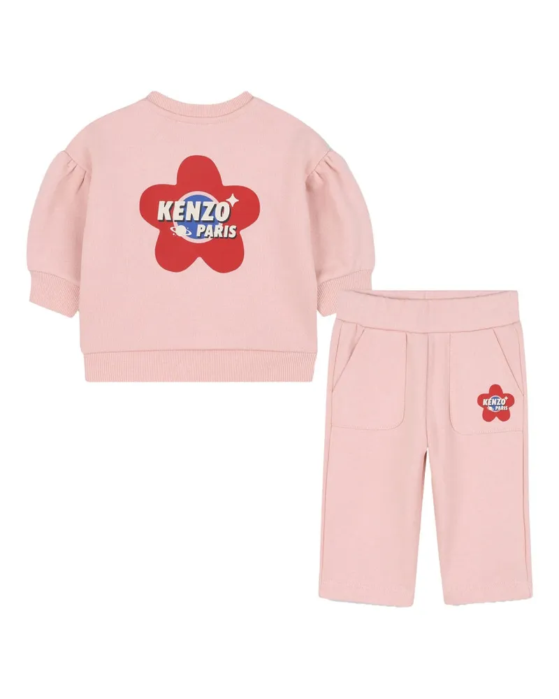 Kenzo 100% Cotton Sweatshirt and Pants Set — Pink Pink