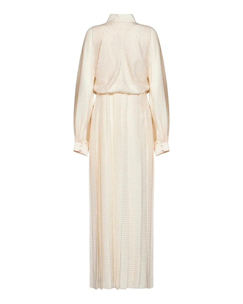 Fendi Women's Long Shirt Dress Ivory Silk Ivory