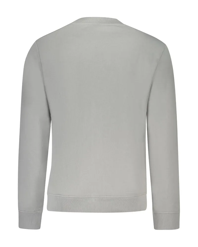 Napapijri Embroidered Logo Cotton Sweatshirt — Gray Gray