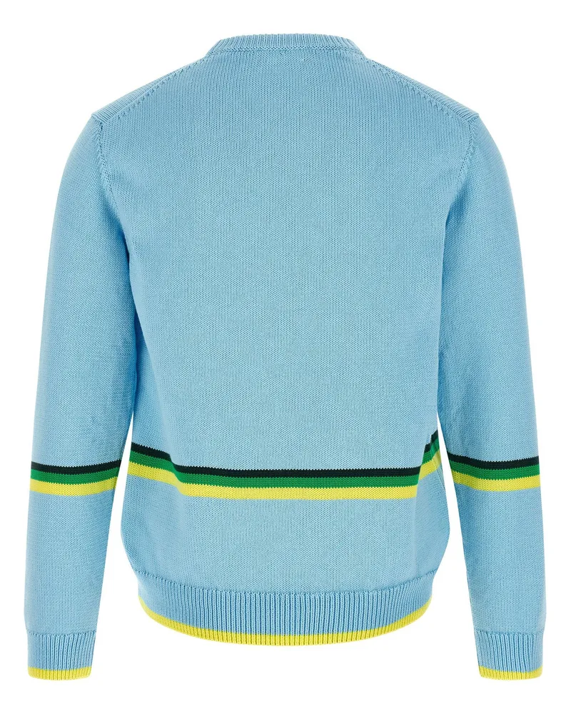 J.W.Anderson Car Graphic Cotton Sweater — Light Blue Light