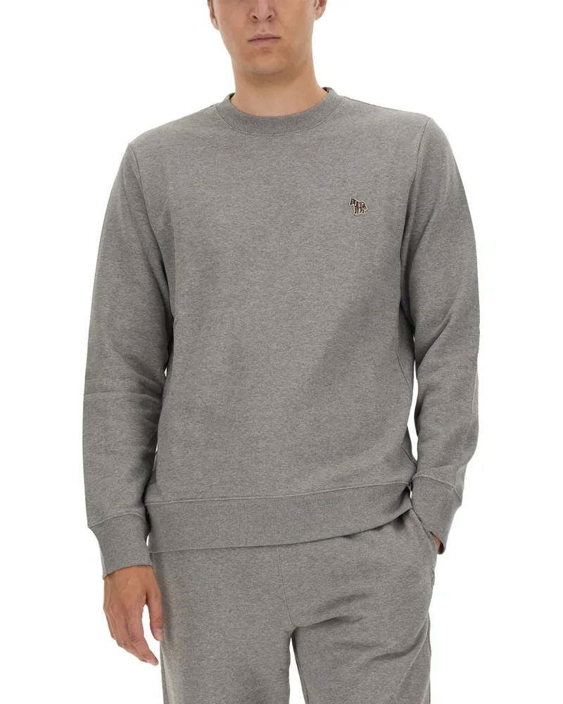 Paul Smith Zebra Patch Organic Cotton Sweatshirt — Gray Gray