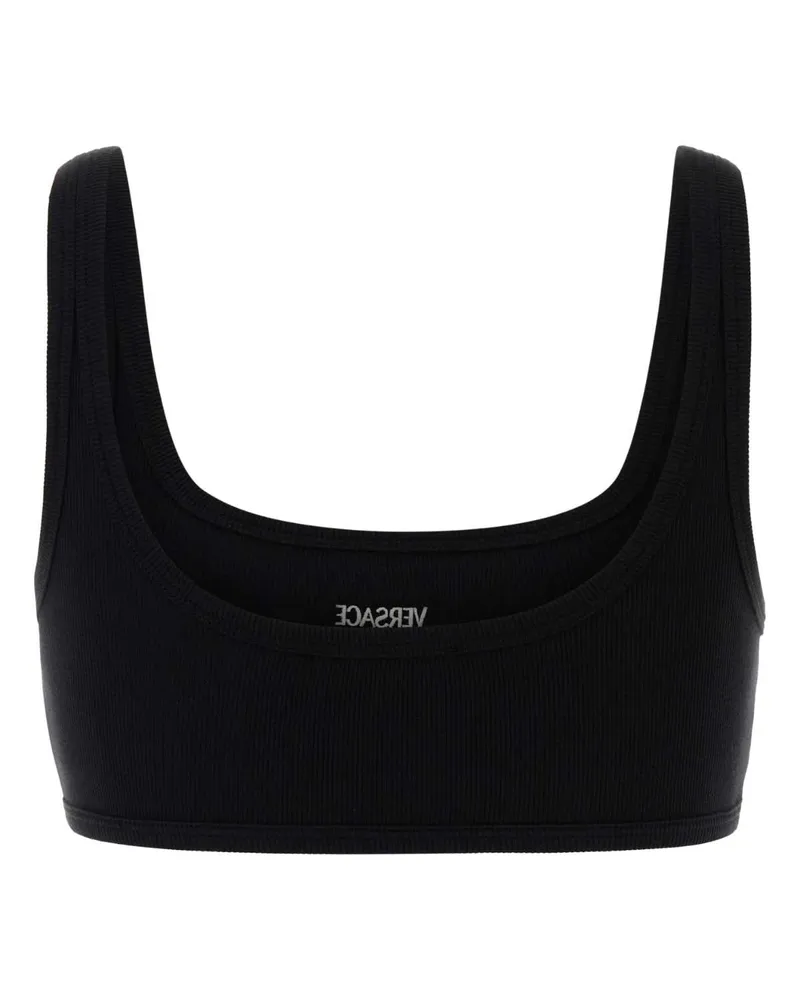 Versace Women's Black Stretch Cotton Bra Exterior: Elastane Costumi Da Bagno Swimwear Black
