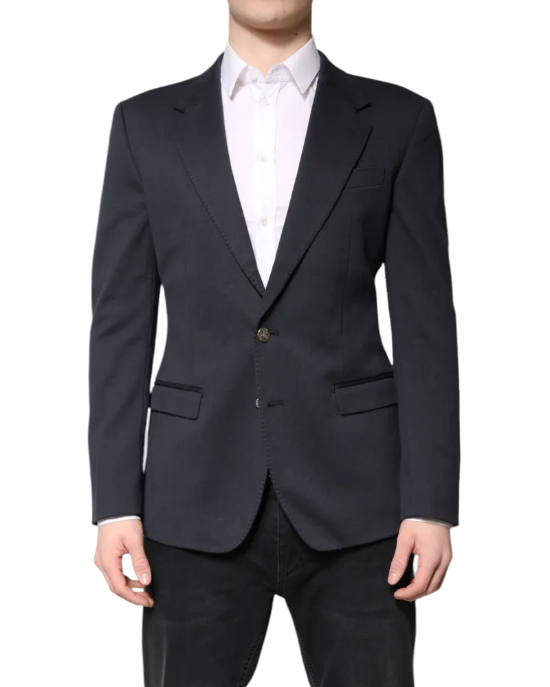 Dolce & Gabbana Cotton-Blend Slim Blazer — Blue Blue
