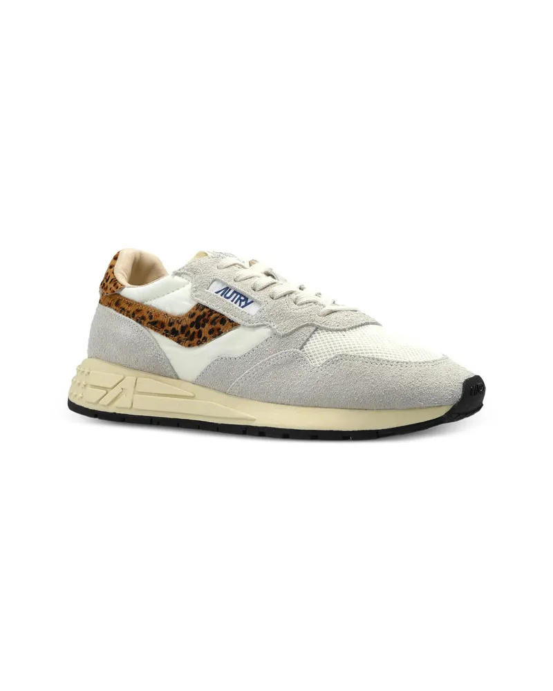 AUTRY Leopard-Print Panelled Sneaker — Gray Gray