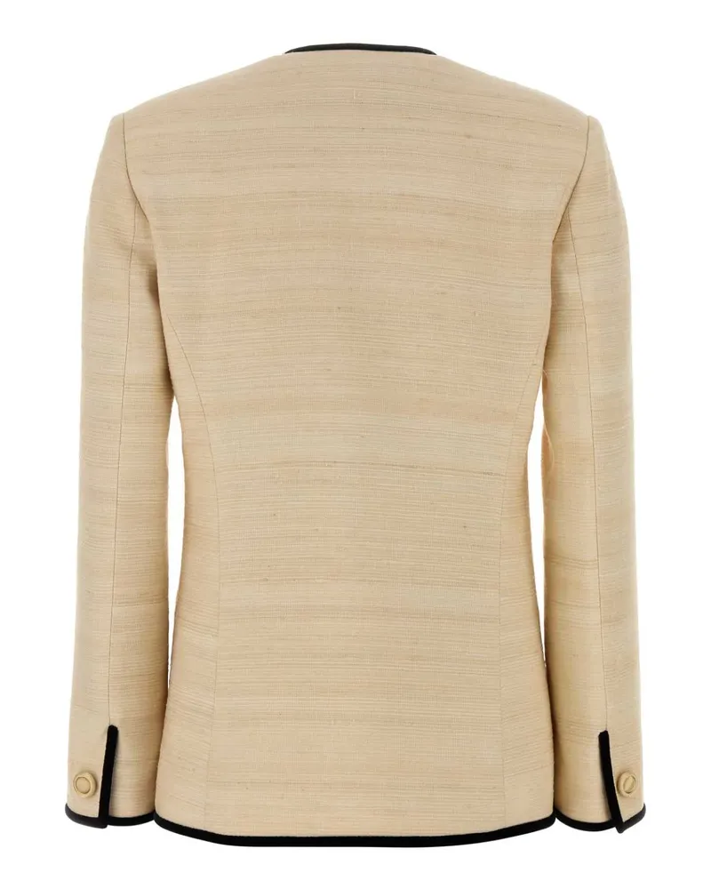 Valentino Garavani Women's Ivory Silk Blend Blazer Lattemielenero Giacche E Gilet Jacket Beige