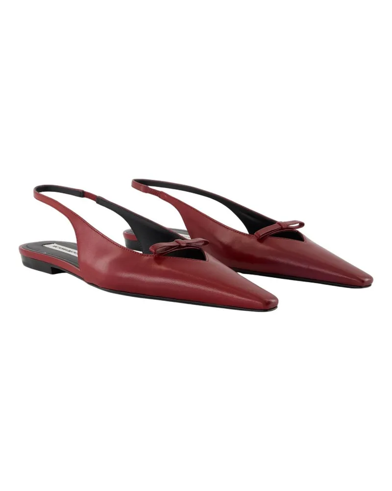 Victoria Beckham Women's Sandals -  Leather Burgundy Calfskin Shoes Flat-Shoes Burgundy