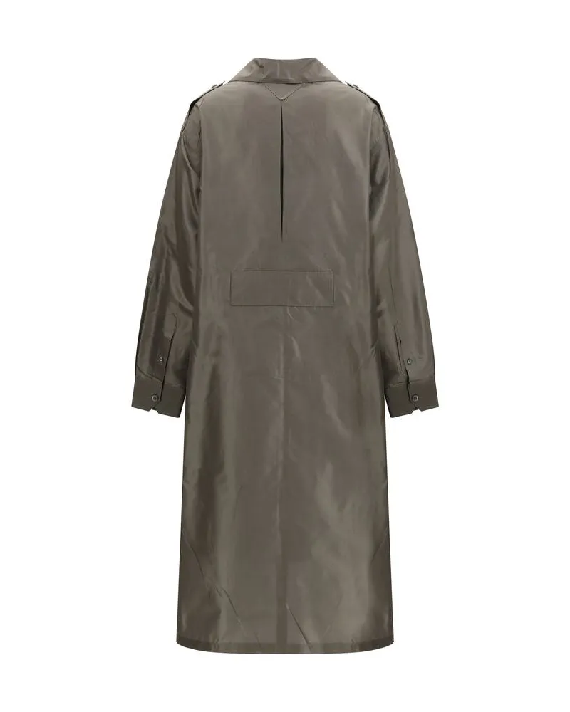 Prada Women's Bicolor Silk Casual Dress Gray