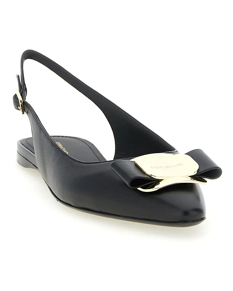 Ferragamo Zelmy Slingback Flat — Black Black