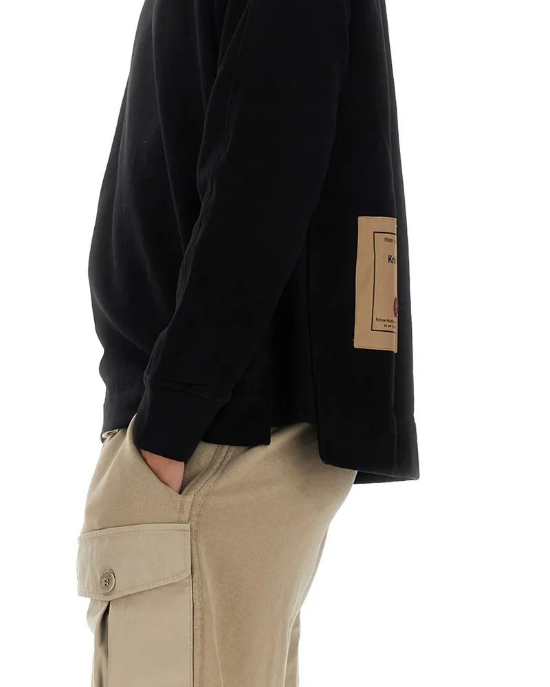 Ten c Logo Cotton Sweatshirt — Black Black