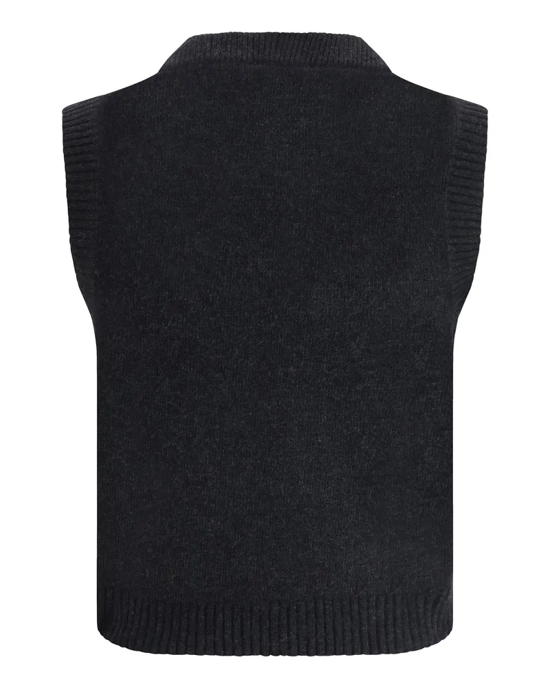Ganni Women's Wool Vest Graphic Black Sand Knitwear Sweater Black