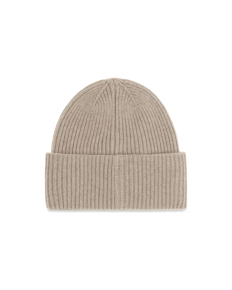 Max Mara MA2624576062600002BB Cashmere Ribbed Knit Beanie — Beige Beige