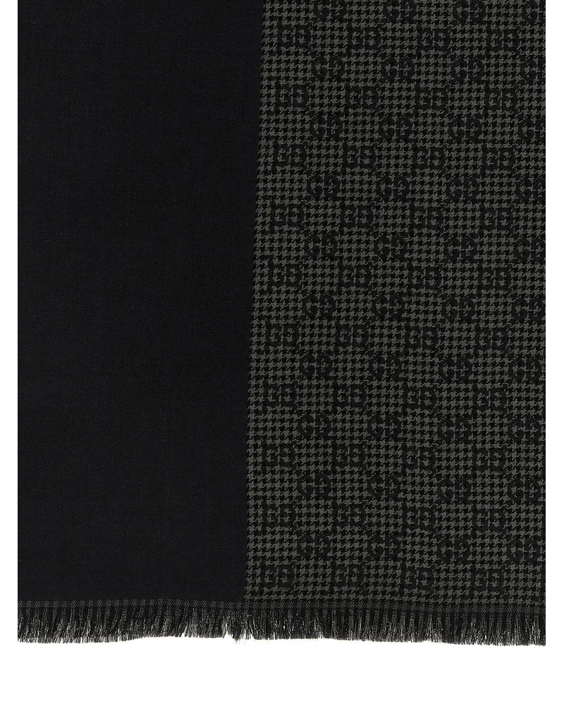Gucci GG Jacquard Wool-Silk Scarf — Black Black
