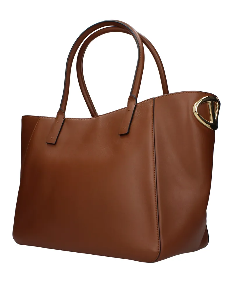 Valentino Garavani Women's Leather Tote Brown Brown