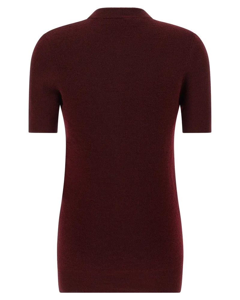 Prada Embellished Virgin Wool Sweater — Burgundy Burgundy