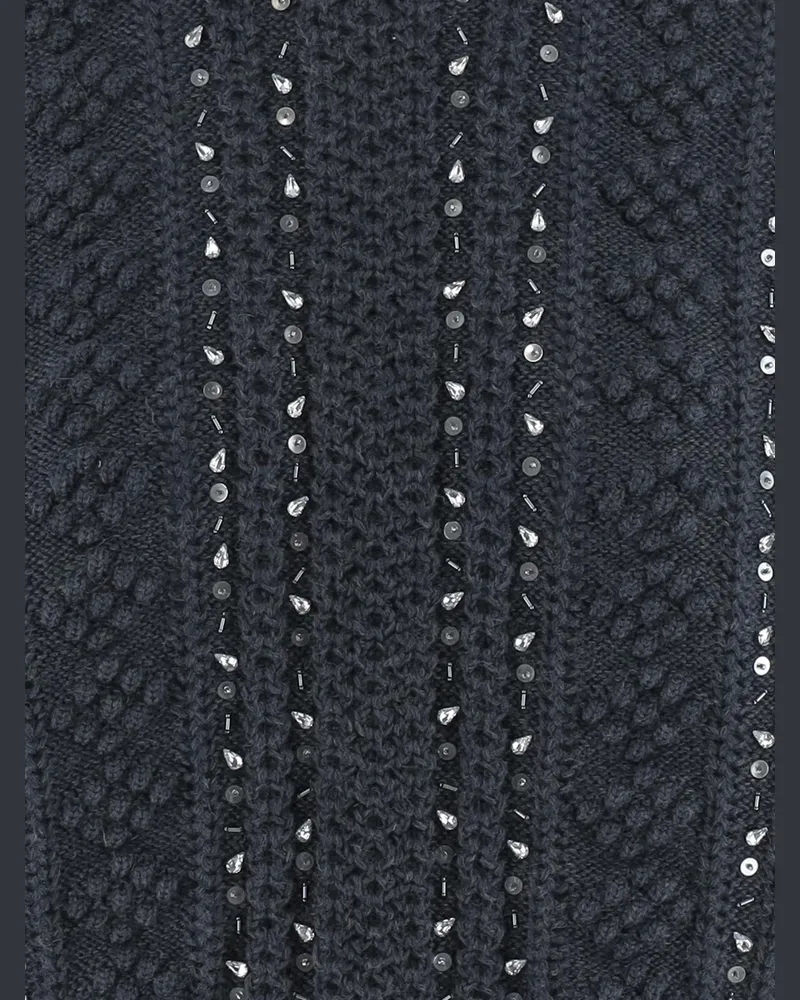 Jil Sander Women's Wool Sweater With Sequins — Dark Blue Virgin Navy