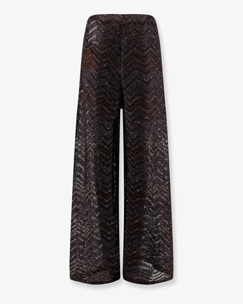 Missoni Women's Viscose Blend Trousers With Chevron Pattern Multicolor