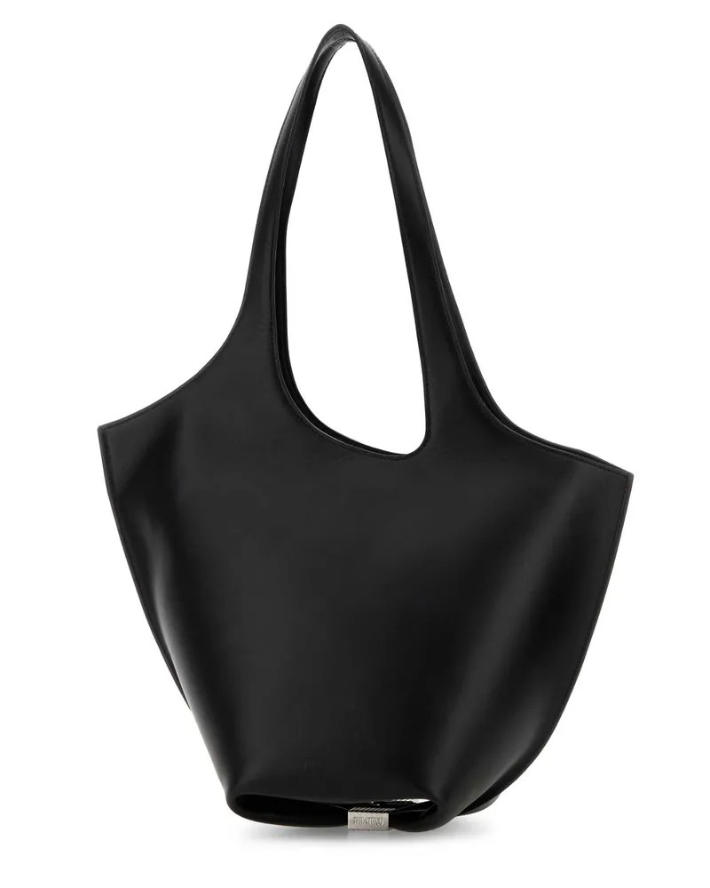 ATTICO Women's Black Leather Medium La Scoop Shoulder Bag Borse A Mano Black