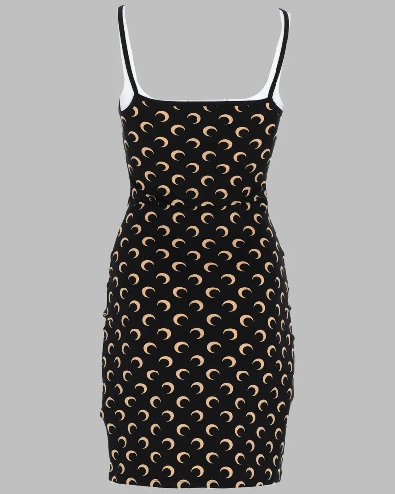 Marine Serre Moon Mini Dress — Black Black