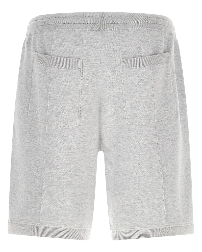 Brunello Cucinelli Men's Gray Silk Bermuda Shorts Gray