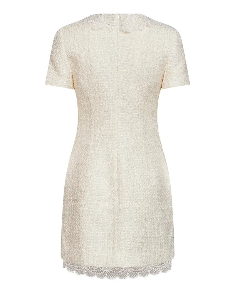 Self-Portrait Women's Minidress Tailored Bouclé Ivory Polyester Dress Ivory
