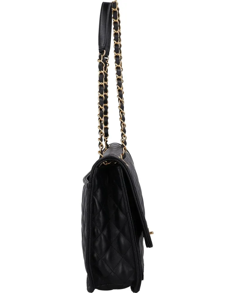 Chanel Maxi Lambskin Flap Bag — Black Black