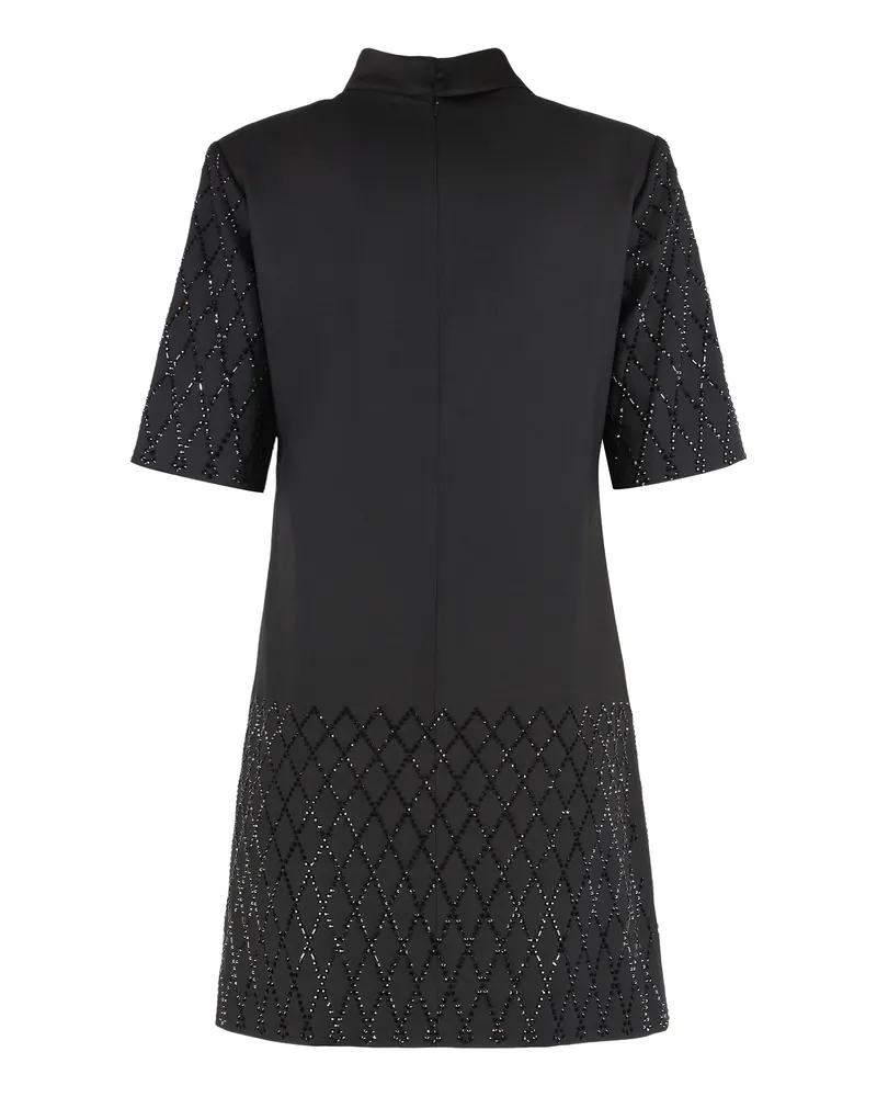 Pinko Women's T-Shirt Dress Black With Rhinestones Polyester Black