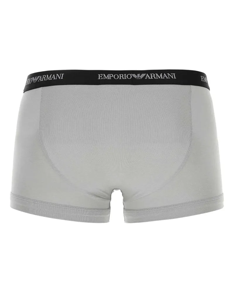 Emporio Armani Men's Stretch Cotton Boxer Set 02910 Exterior: Elastane Intimo Underwear Gray