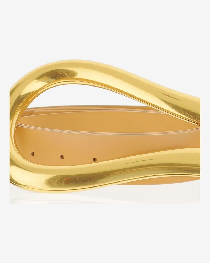 Bottega Veneta Women's Belt Calfskin Almond-Gold Almond/gold Beige