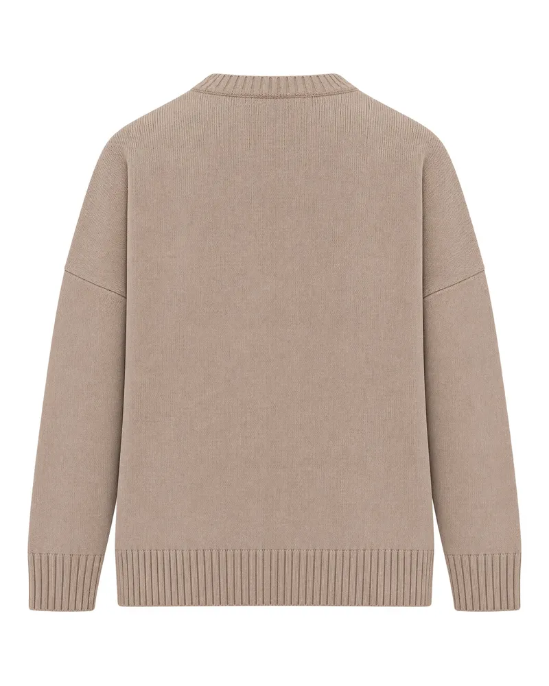 Max Mara Jacquard Dog Motif Sweater — Beige Beige