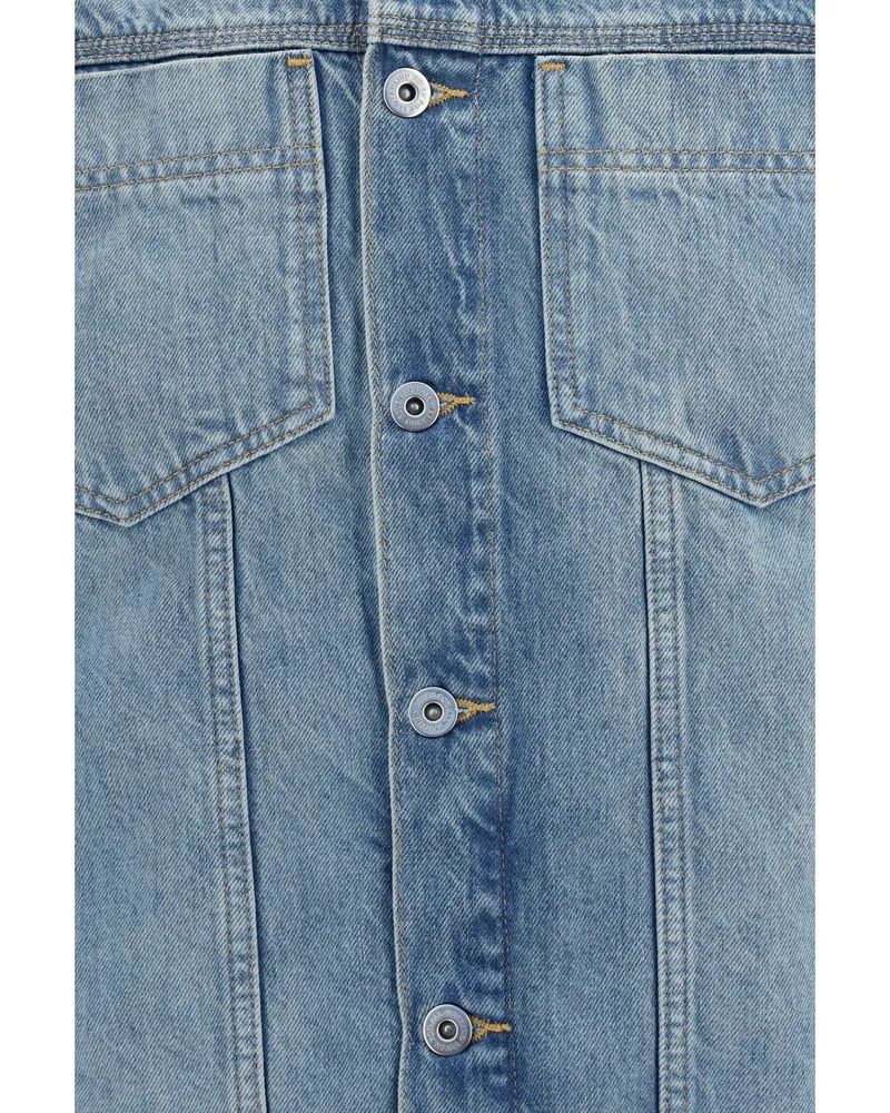 7 for all mankind Men's Denim Jacket Medium Wash Blue Cotton Blue