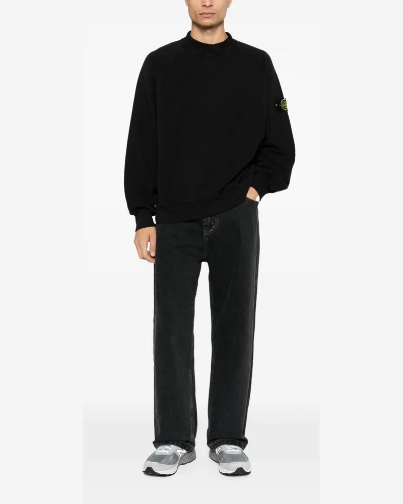 Stone Island Oversized Cotton Sweatshirt — Black Black