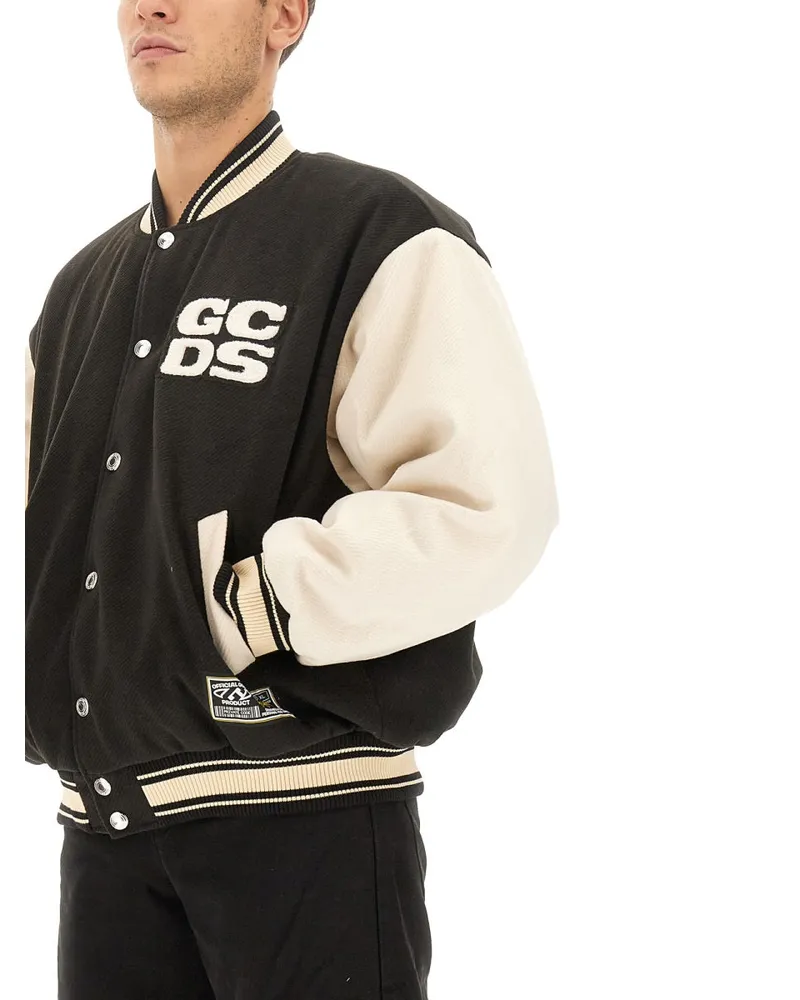 GCDS Varsity Bomber Bomber Jacket — Black Black