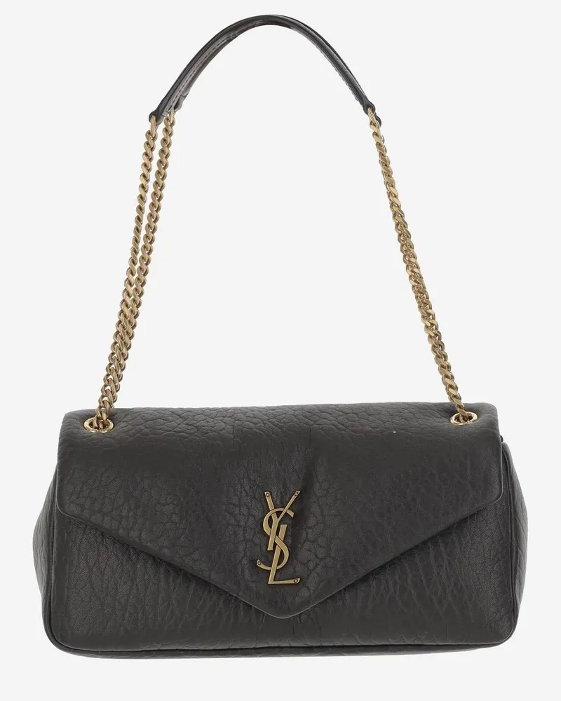 Saint Laurent Women's Calypso Medium Leather Bag Black Lambskin Shoulder Black